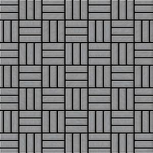 ALLOY Mosaik Fliese Massiv Metall Edelstahl Gebürstet Grau 1