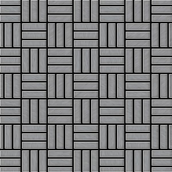 ALLOY Mosaik Fliese Massiv Metall Edelstahl Gebürstet Grau 1