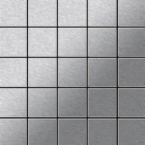 ALLOY Mosaik Fliese Massiv Metall Edelstahl Gebürstet Grau 1