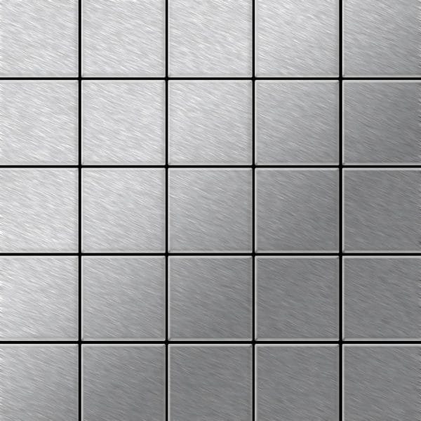 ALLOY Mosaik Fliese Massiv Metall Edelstahl Gebürstet Grau 1
