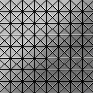 ALLOY Mosaik Fliese Massiv Metall Edelstahl Gebürstet Grau 1