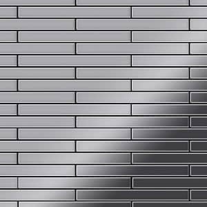 ALLOY Mosaik Fliese Massiv Metall Edelstahl Hochglanz Grau 1