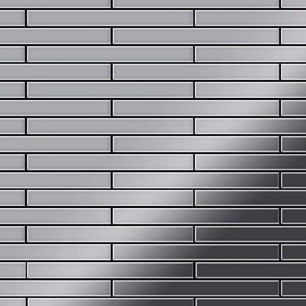ALLOY Mosaik Fliese Massiv Metall Edelstahl Hochglanz Grau 1