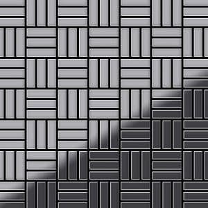 ALLOY Mosaik Fliese Massiv Metall Edelstahl Hochglanz Grau 1