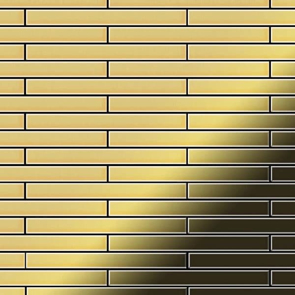 ALLOY Mosaik Fliese Massiv Metall Messing Gewalzt Gold 1