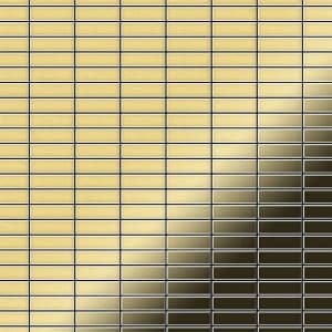 ALLOY Mosaik Fliese Massiv Metall Messing Gewalzt Gold 1