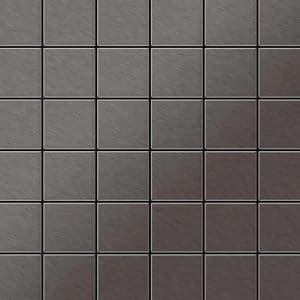 ALLOY Mosaik Fliese Massiv Metall Titan Gebürstet Dunkelgrau 1