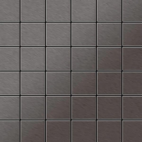 ALLOY Mosaik Fliese Massiv Metall Titan Gebürstet Dunkelgrau 1