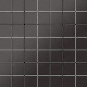 ALLOY Mosaik Fliese Massiv Metall Titan Gebürstet Dunkelgrau 1