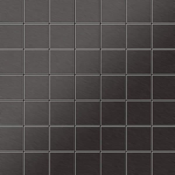 ALLOY Mosaik Fliese Massiv Metall Titan Gebürstet Dunkelgrau 1