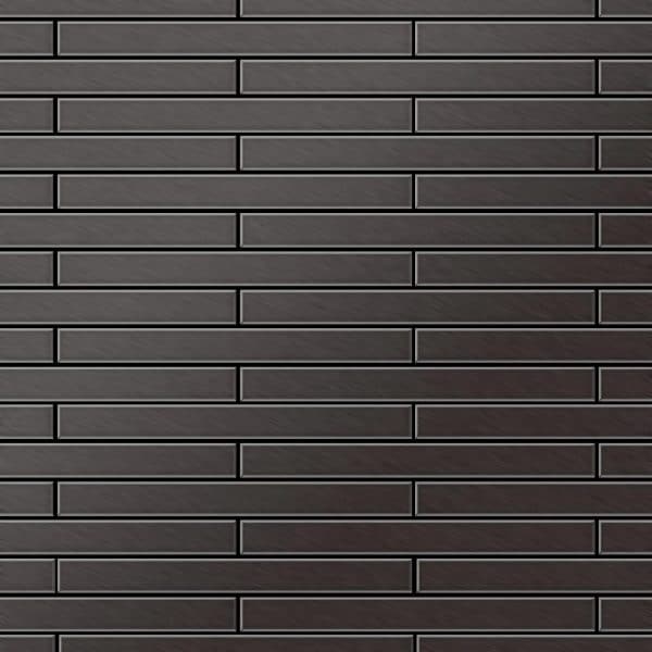 ALLOY Mosaik Fliese Massiv Metall Titan Gebürstet Dunkelgrau 1