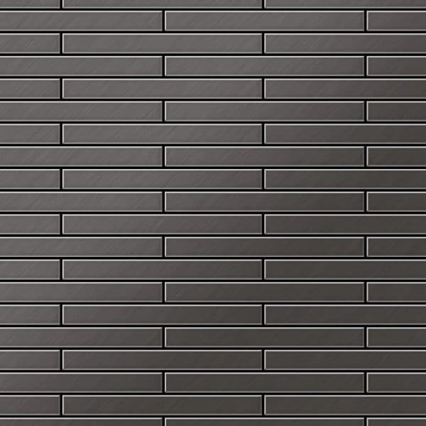 ALLOY Mosaik Fliese Massiv Metall Titan Gebürstet Dunkelgrau 1