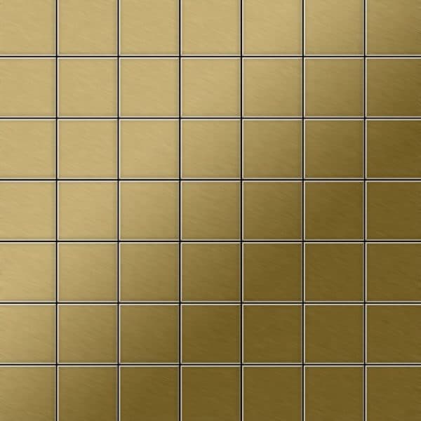 ALLOY Mosaik Fliese Massiv Metall Titan Gebürstet Gold 1