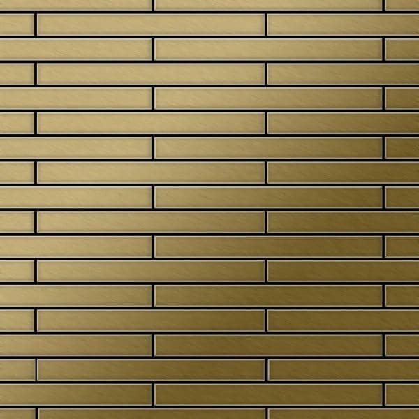 ALLOY Mosaik Fliese Massiv Metall Titan Gebürstet Gold 1