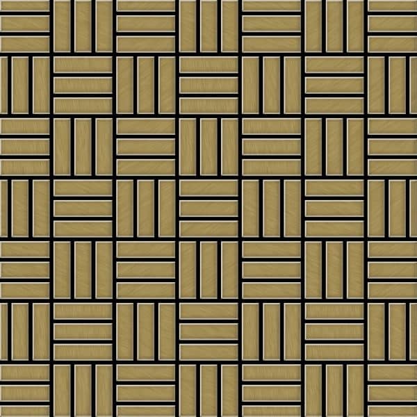 ALLOY Mosaik Fliese Massiv Metall Titan Gebürstet Gold 1