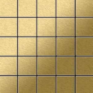 ALLOY Mosaik Fliese Massiv Metall Titan Gebürstet Gold 1