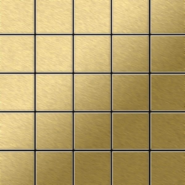 ALLOY Mosaik Fliese Massiv Metall Titan Gebürstet Gold 1