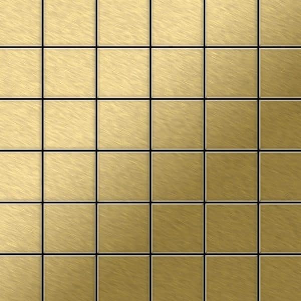 ALLOY Mosaik Fliese Massiv Metall Titan Gebürstet Gold 1