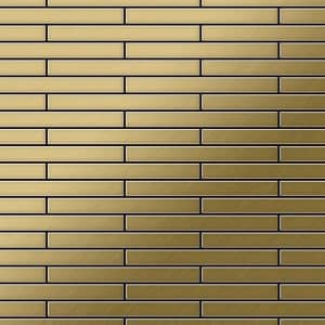 ALLOY Mosaik Fliese Massiv Metall Titan Gebürstet Gold 1