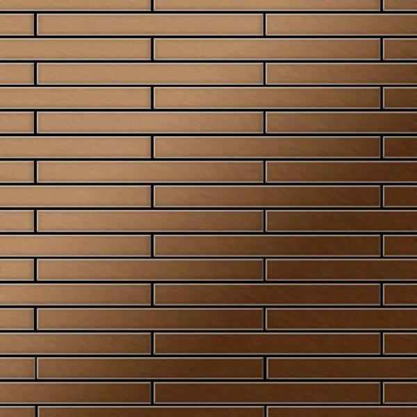 ALLOY Mosaik Fliese Massiv Metall Titan Gebürstet Kupfer 1