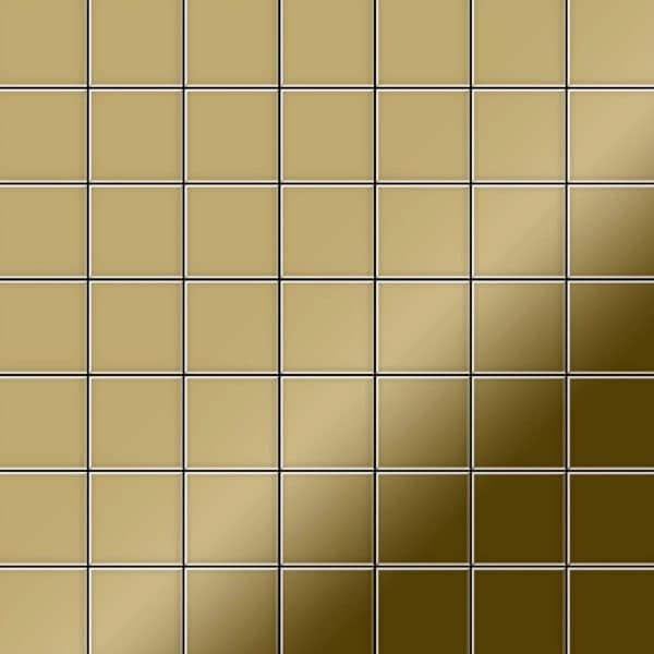ALLOY Mosaik Fliese Massiv Metall Titan Hochglänzend Gold 1