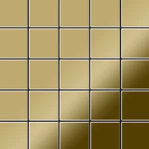 ALLOY Mosaik Fliese Massiv Metall Titan Hochglänzend Gold 1