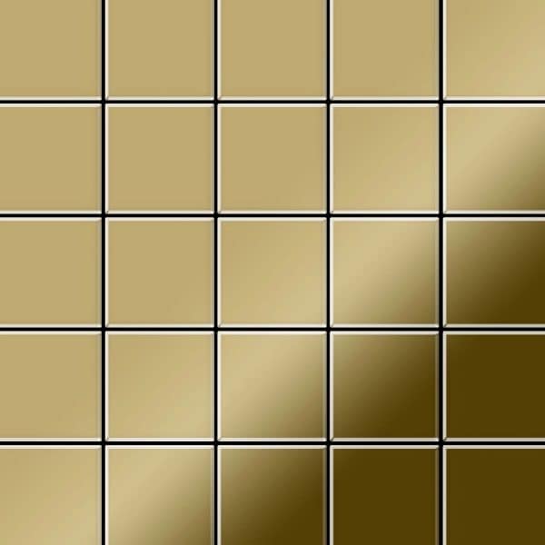 ALLOY Mosaik Fliese Massiv Metall Titan Hochglänzend Gold 1