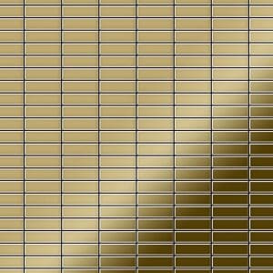 ALLOY Mosaik Fliese Massiv Metall Titan Hochglänzend Grau 1