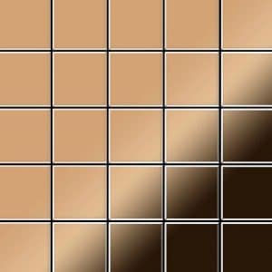 ALLOY Mosaik Fliese Massiv Metall Titan Hochglänzend Kupfer 1