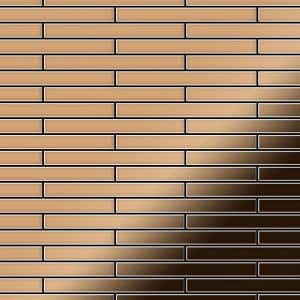 ALLOY Mosaik Fliese Massiv Metall Titan Hochglänzend Kupfer 1