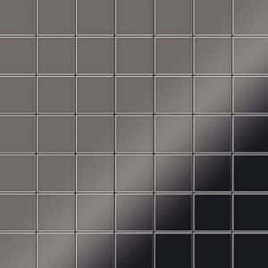 ALLOY Mosaik Fliese Massiv Metall Titan Hochglanz Dunkelgrau 1
