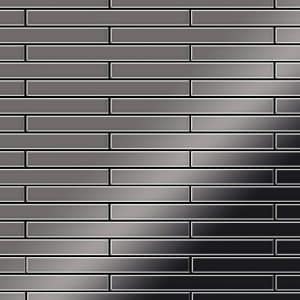ALLOY Mosaik Fliese Massiv Metall Titan Hochglanz Dunkelgrau 1
