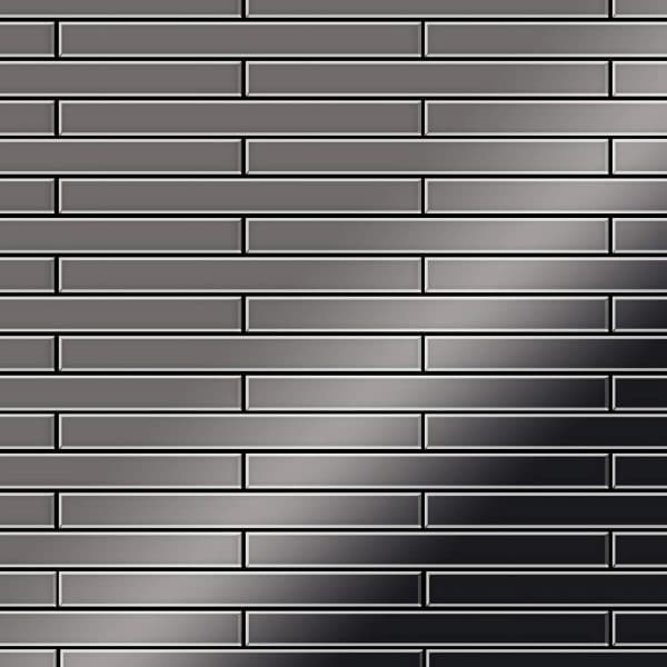 ALLOY Mosaik Fliese Massiv Metall Titan Hochglanz Dunkelgrau 1