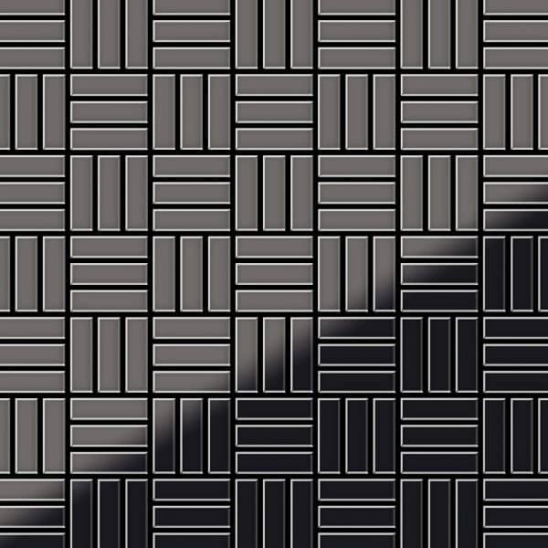 ALLOY Mosaik Fliese Massiv Metall Titan Hochglanz Dunkelgrau 1