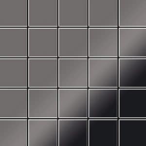 ALLOY Mosaik Fliese Massiv Metall Titan Hochglanz Dunkelgrau 1