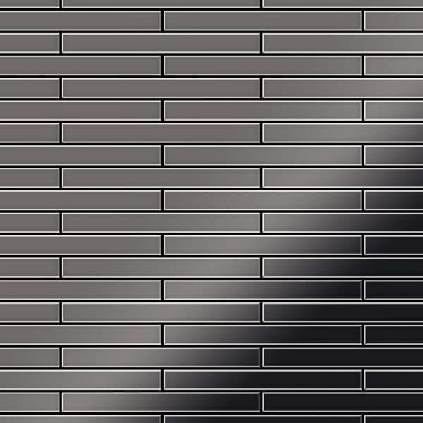 ALLOY Mosaik Fliese Massiv Metall Titan Hochglanz Dunkelgrau 1