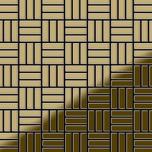 ALLOY Mosaik Fliese Massiv Metall Titan Hochglanz Gold 1