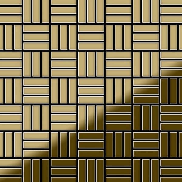 ALLOY Mosaik Fliese Massiv Metall Titan Hochglanz Gold 1