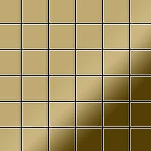 ALLOY Mosaik Fliese Massiv Metall Titan Hochglanz Gold 1