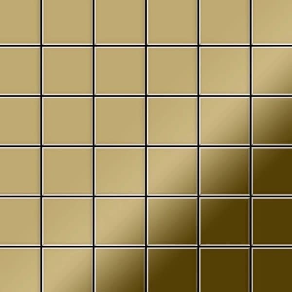 ALLOY Mosaik Fliese Massiv Metall Titan Hochglanz Gold 1