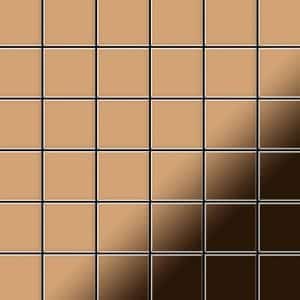 ALLOY Mosaik Fliese Massiv Metall Titan Hochglanz Kupfer 1