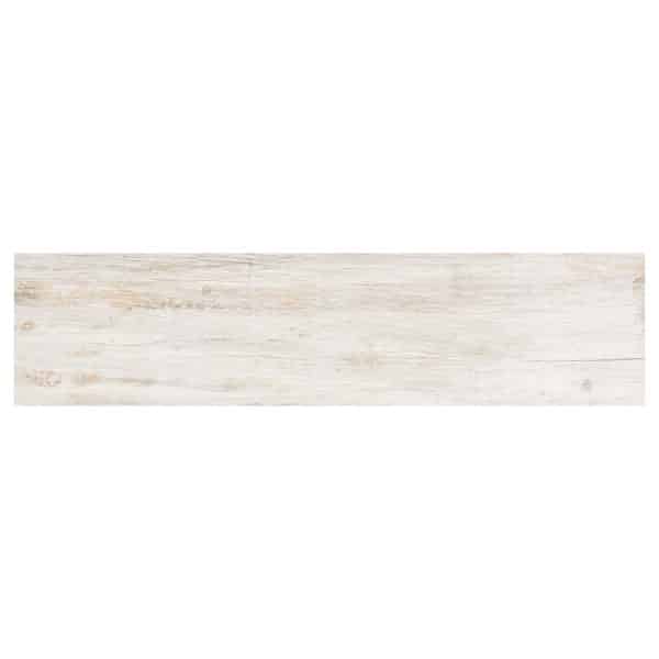 Bodenfliese Feinsteinzeug Oak shabby Weiß 90 cm x 22