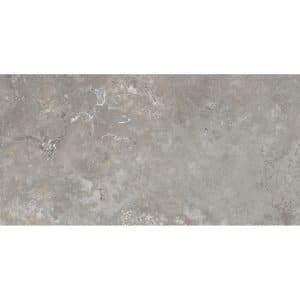Bodenfliese Feinsteinzeug Travertino Grau Matt 60 cm x 120 cm