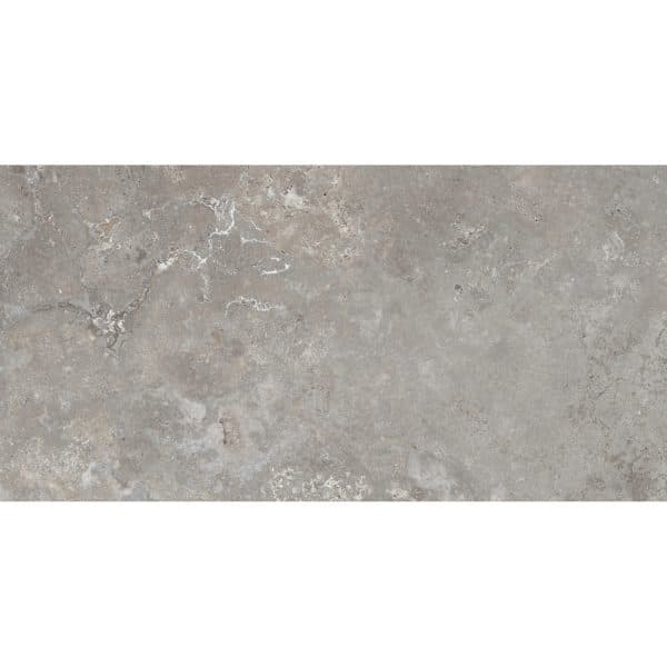 Bodenfliese Feinsteinzeug Travertino Grau Matt 60 cm x 120 cm
