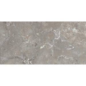 Bodenfliese Feinsteinzeug Travertino Grau Matt 60 cm x 30 cm