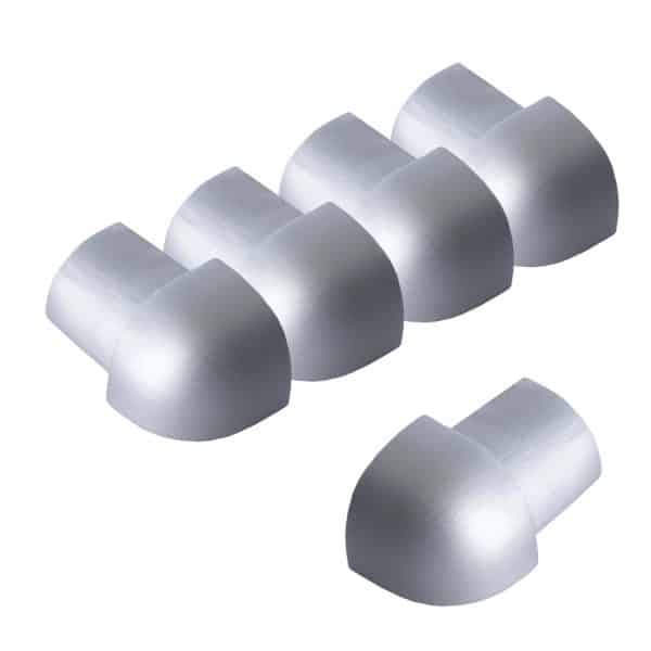 Dalsys Außeneck Fliesenschiene Viertelkreis 5x 10mm Aluminium Silber Matt
