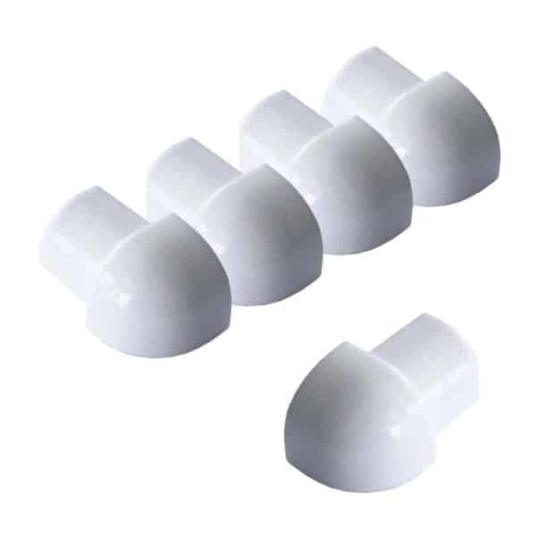 Dalsys Außeneck Fliesenschiene Viertelkreis 5x 10mm Aluminium Weiß