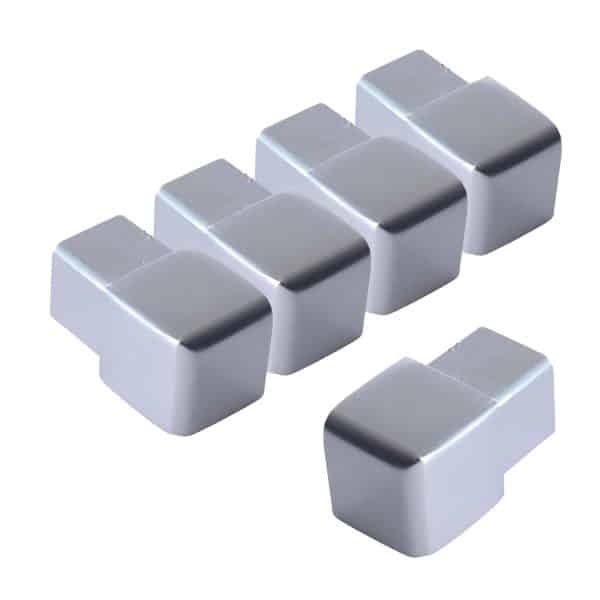 Dalsys Endstück Quadratprofil 5x 10mm Alu Eloxiert Chrom Glänzend