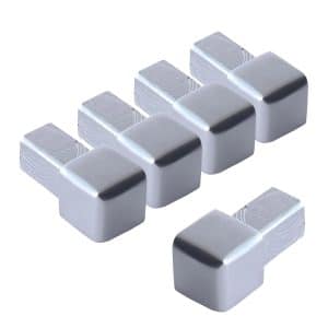 Dalsys Endstück Quadratprofil 5x 8mm Alu Eloxiert Chrome Glänzend