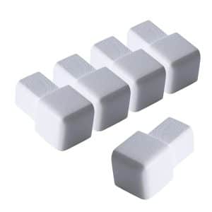 Dalsys Endstück Quadratprofil 5x 8mm Alu Eloxiert Weiß Eckstücke